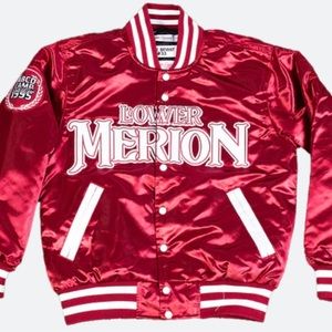 ADULT S - KOBE BRYANT LOWER MERION MAROON SATIN JACKET